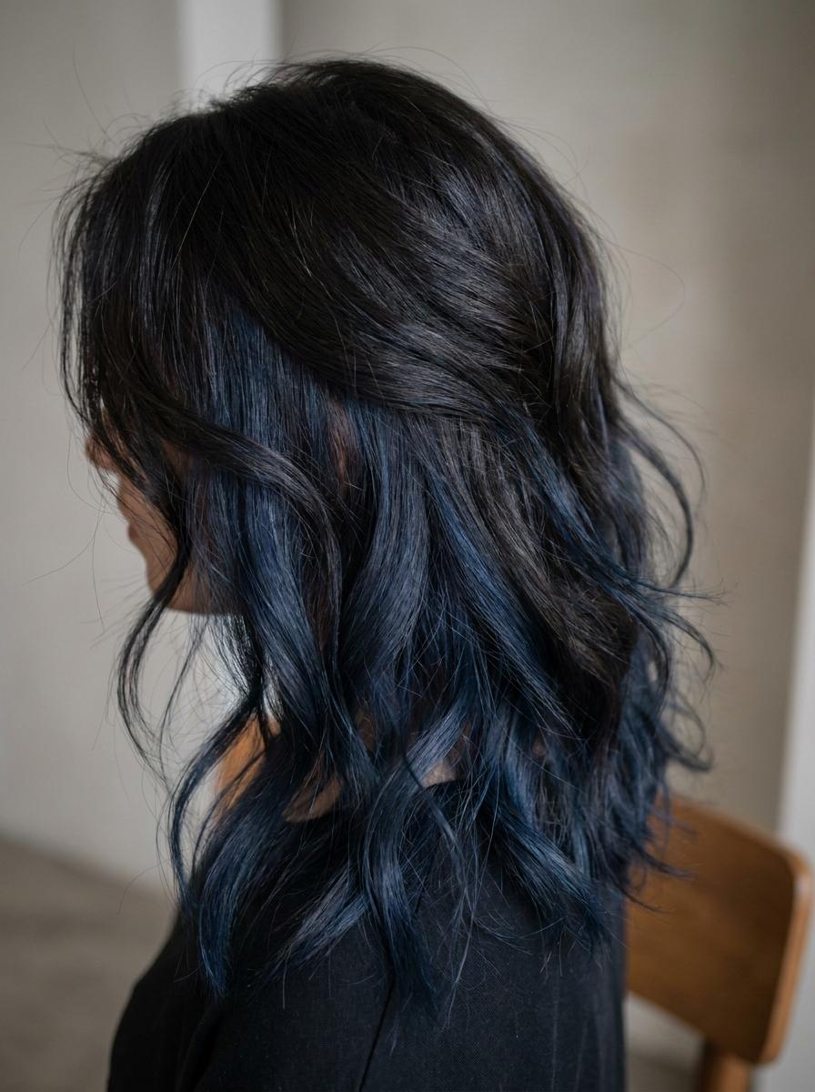 Blaues Peekaboo Hair - Peekaboo Hair Idee